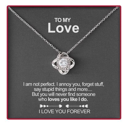 To My Love - Sterling Silver Necklace - With Real Rose